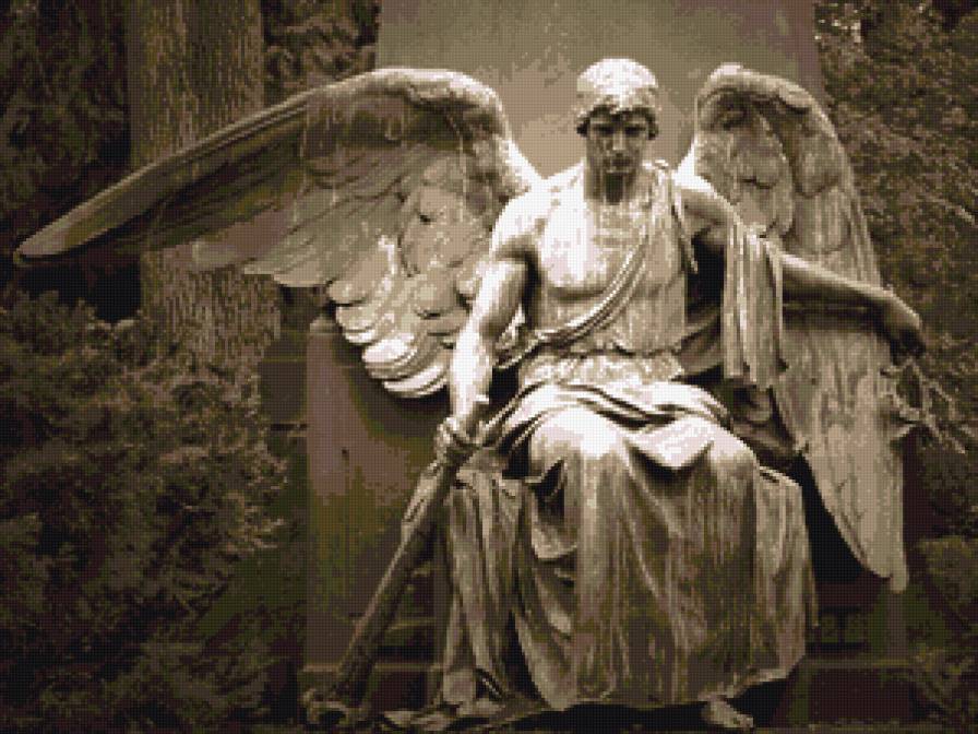 Ангел с мечом - меч, агнел, скульптура - предпросмотр