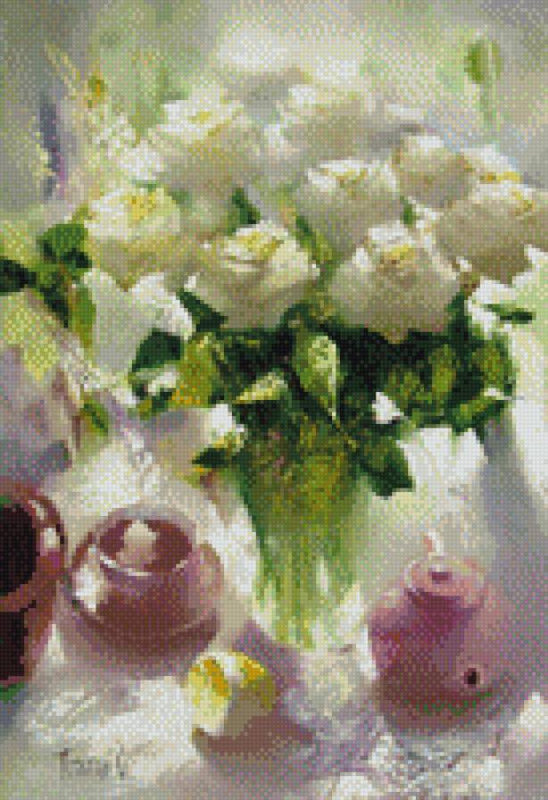 букет - розы, чаепитие, букет - предпросмотр