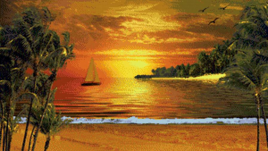 природа - южный закат - предпросмотр