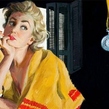 Схема вышивки «Думающая девушка»