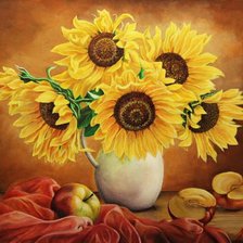 Ваза#Подсолнухи#