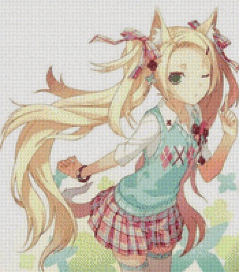 аниме девушка - аниме, девушка, нежность, пастель - предпросмотр