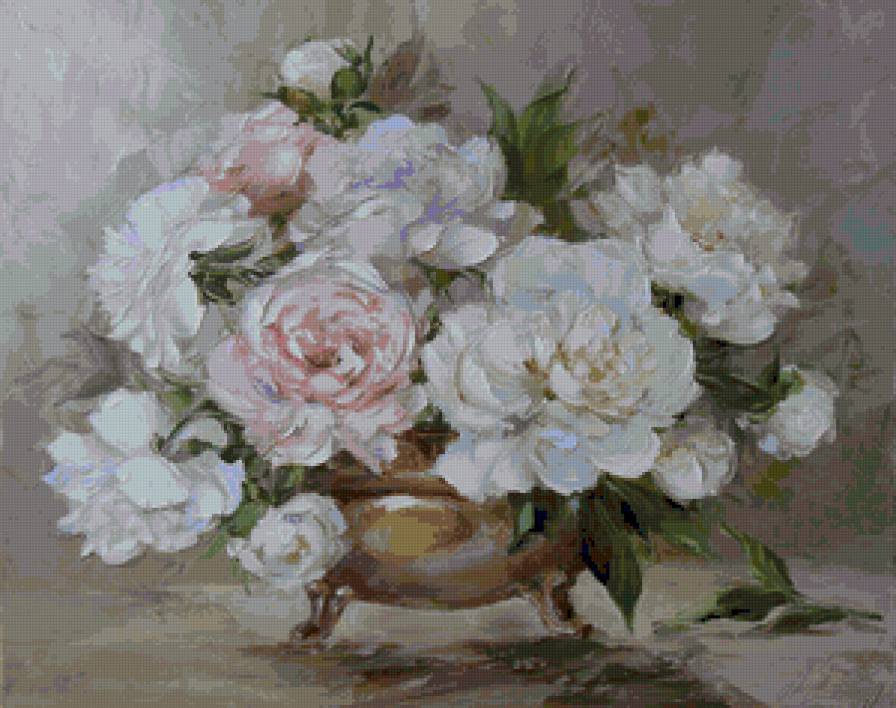Пионы в вазе - пионы, букет, цветы, букет в вазе - предпросмотр