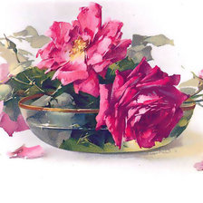 Оригинал схемы вышивки «Розы в стеклянной вазе» (№882616)