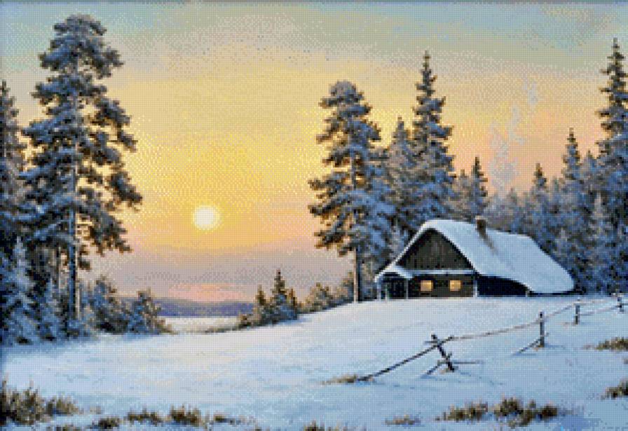 №882926 - пейзаж, зима, дом - предпросмотр