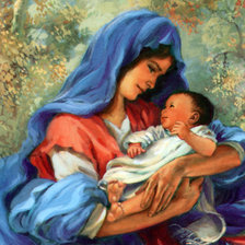 Оригинал схемы вышивки «мать и дитя» (№883373)