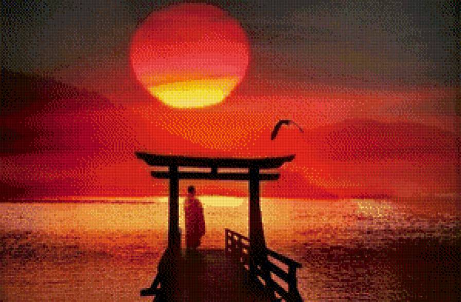 №883575 - закат, море, красное море, силуэт - предпросмотр