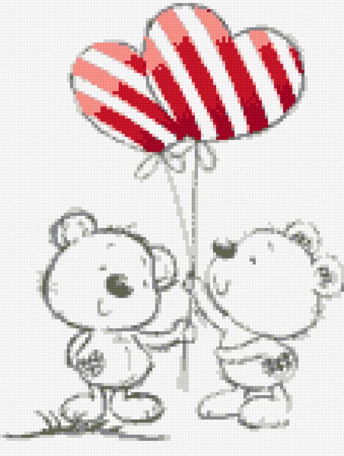 мишки глупышки - валентинки, любовь - предпросмотр