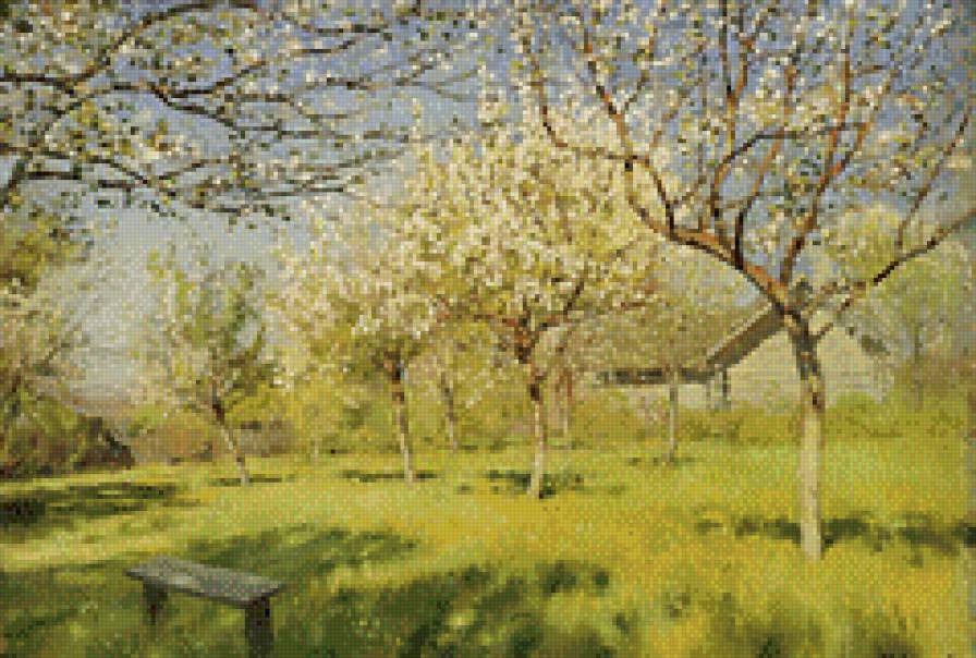 цветущие яблони - картина - предпросмотр