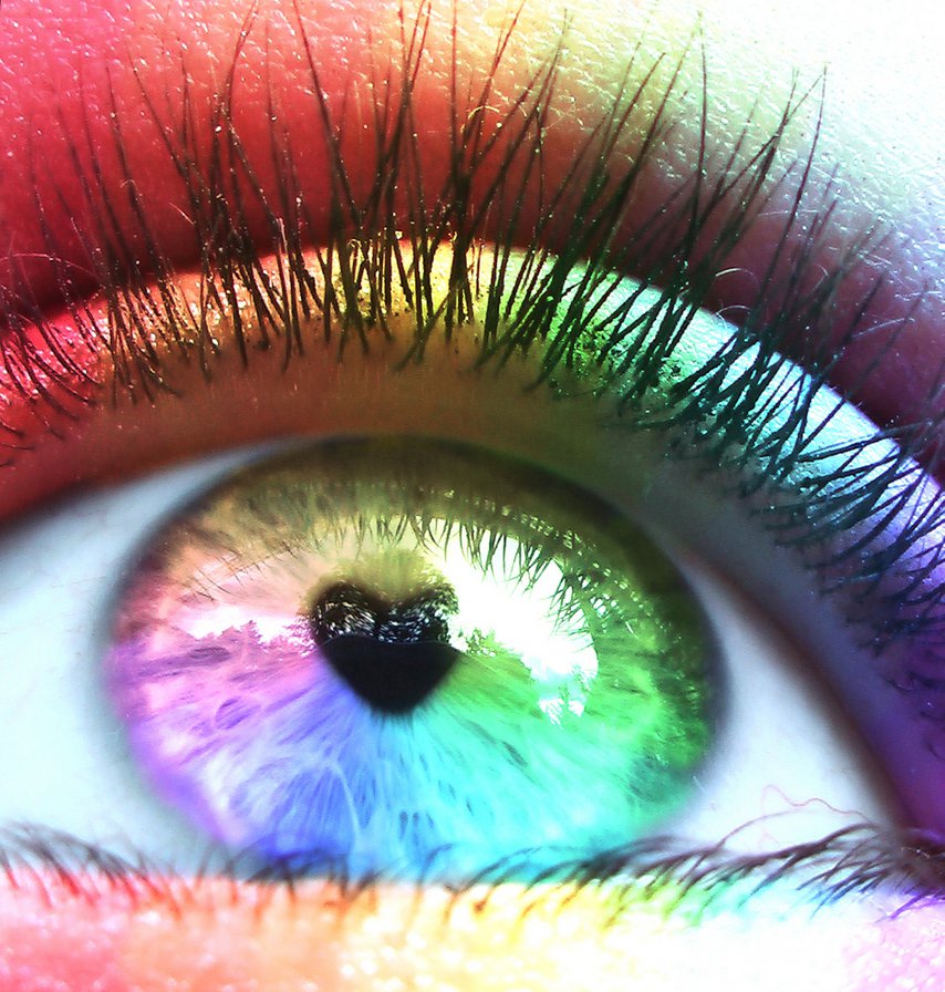 Радужный взгляд - радуга, позитив, глаз - оригинал