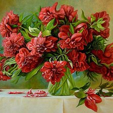 Схема вышивки «пионы»