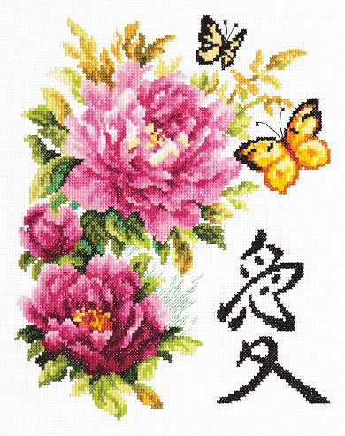 Любовь - бабочки, любовь, цветы, иероглифы, китай - оригинал