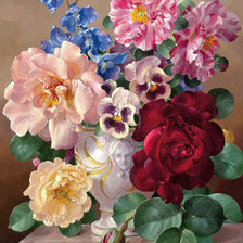 Схема вышивки «букет в вазе»