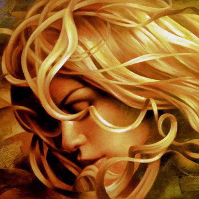 нежность - блондинка, ветер, брагинский, картина, красота, волосы, девушка - оригинал