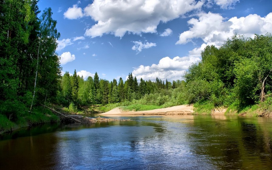 Летняя тишина - река, лето. природа - оригинал