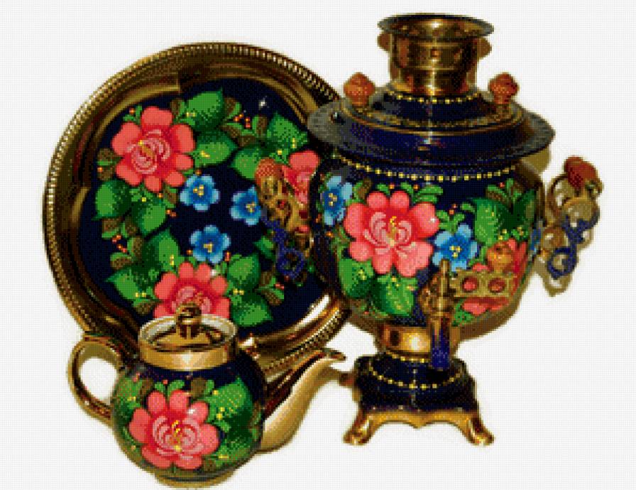 расписной самовар - самовар, чай - предпросмотр
