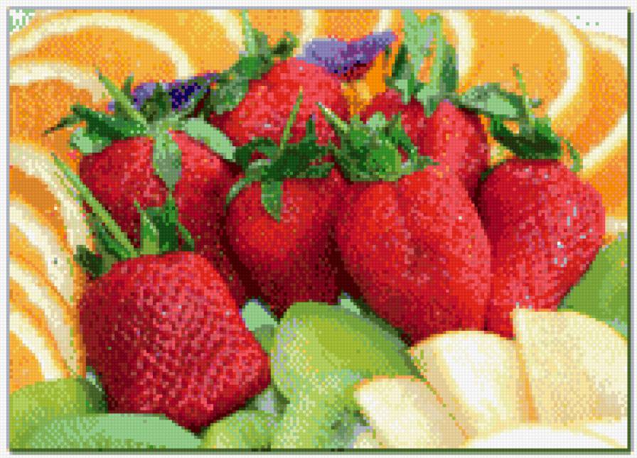 клубника - фрукты, киви, апельсин, клубника - предпросмотр