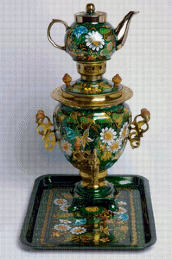 самовар в ромашках - чай, посуда - предпросмотр