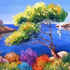 Схема вышивки «море»