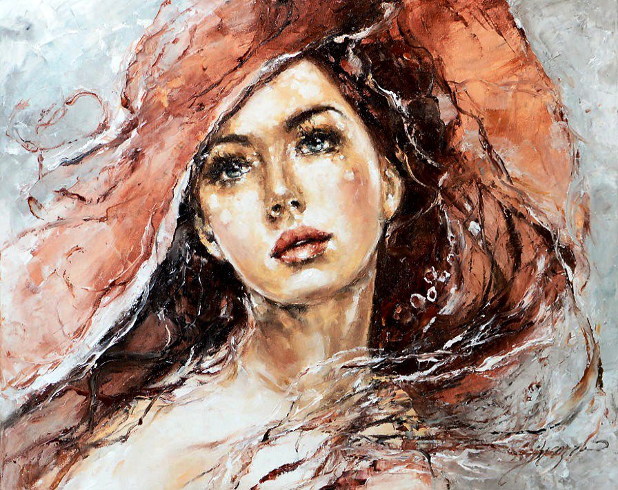 Образ девушки - девушка, женщина, люди, шляпа - оригинал