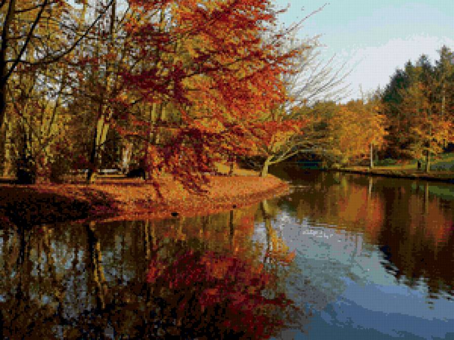 Золотая осень - река, пейзаж. природа. осень, лес - предпросмотр
