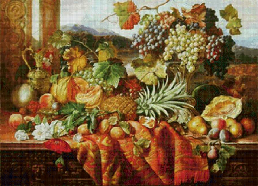 Натюрморт - фрукты, натюрморт, картина - предпросмотр