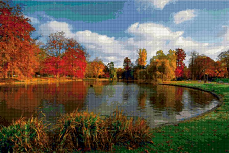 Осень в парке - осень, пейзаж. вода. природа - предпросмотр