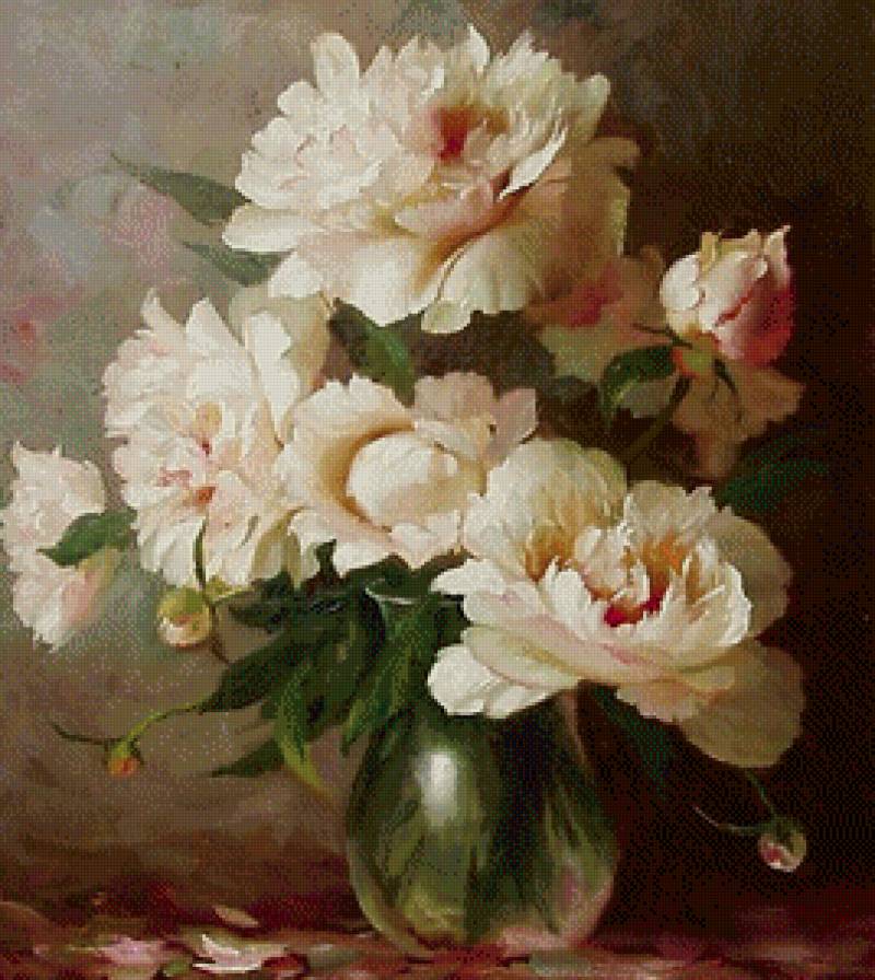 Букет белых пионов - букет, цветы - предпросмотр