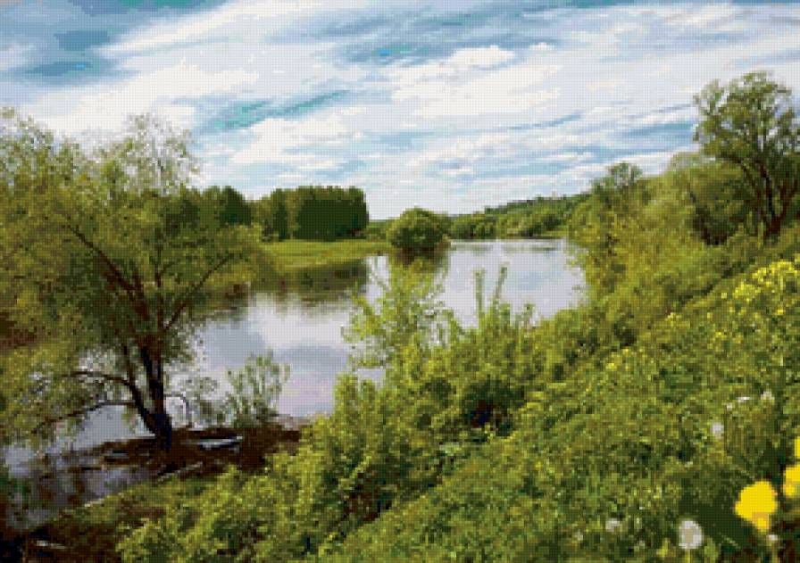 Летняя тишина - берег, пейзаж, природа. лето, река - предпросмотр