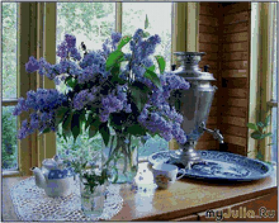 счирень возле окна - весна, цветы. сирень - предпросмотр