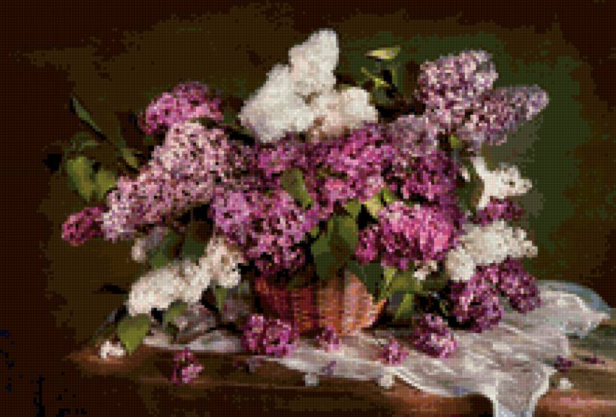 сирень в корзине - цветы. сирень - предпросмотр