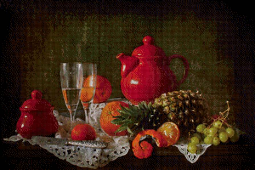 фруктовый чай - чай, фрукты.натюрморт - предпросмотр