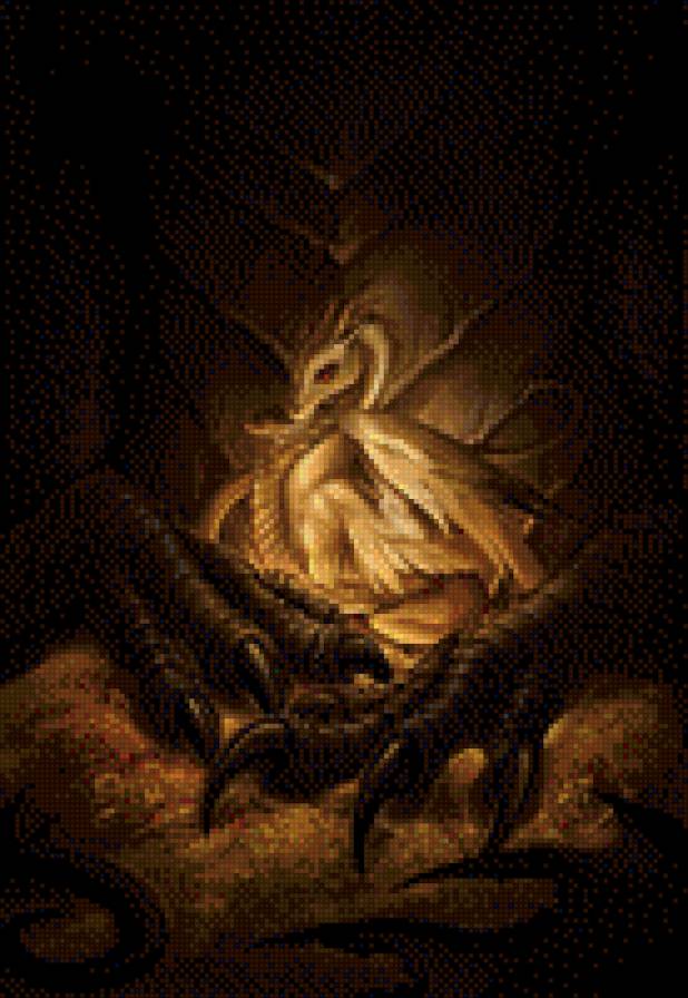 дракончик - сокровище, дракон, фентези - предпросмотр