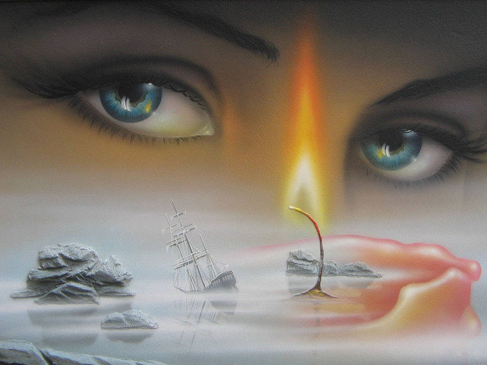 Взгляд - глаза, свеча., взгляд - оригинал