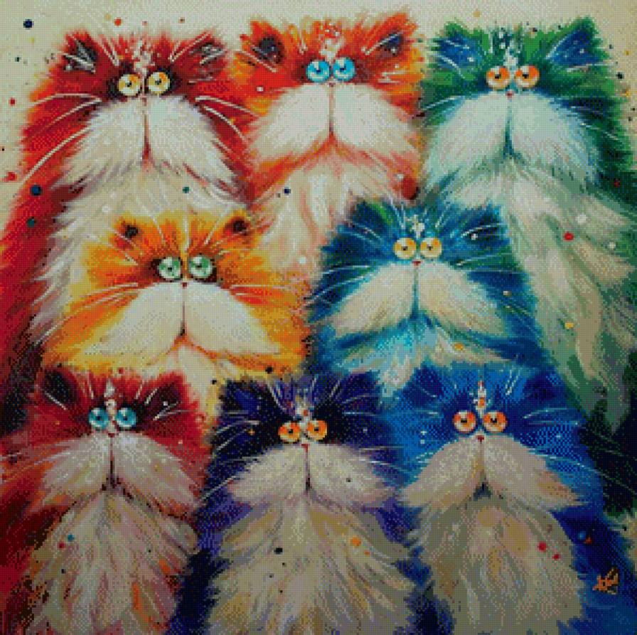 арт кошки - арт, радуга, кошки - предпросмотр