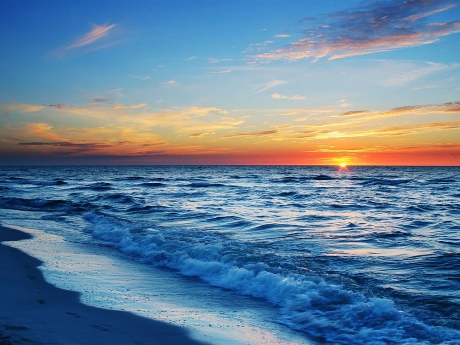 закат на море - закат, пейзаж, море - оригинал