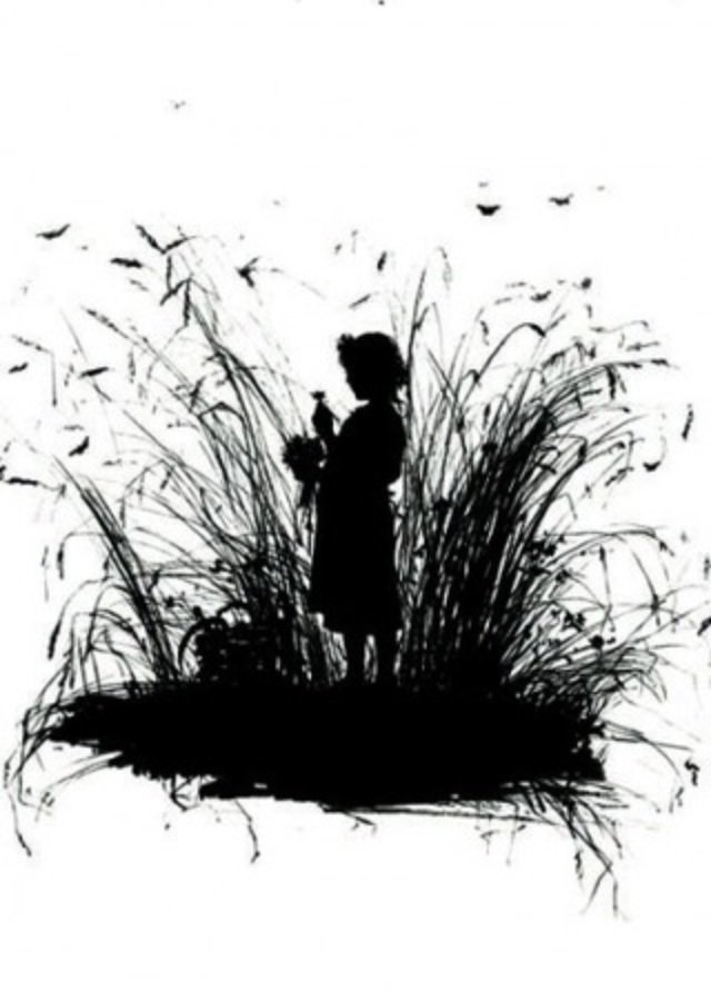 Девочка в траве - оригинал