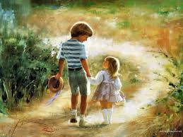 на прогулке - дети - оригинал