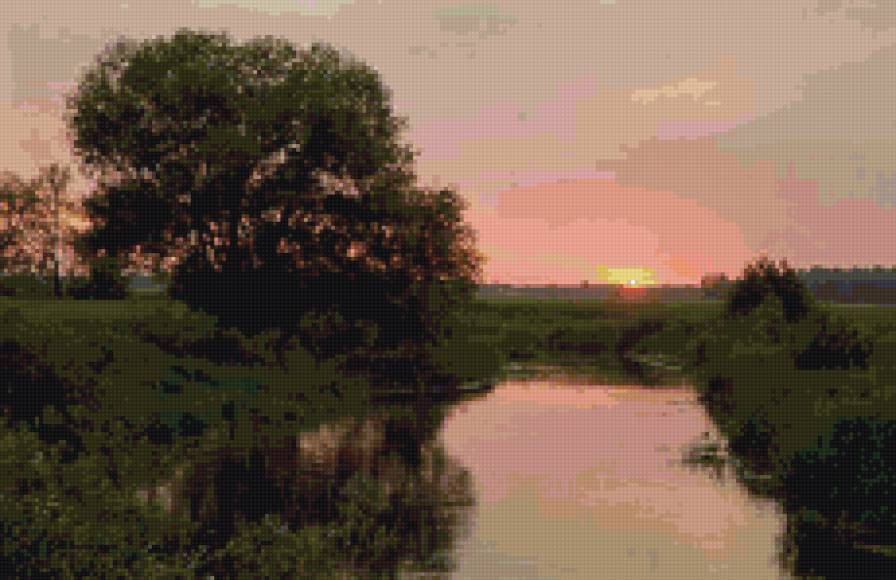 Рассвет - природа. утро, река, пейзаж - предпросмотр