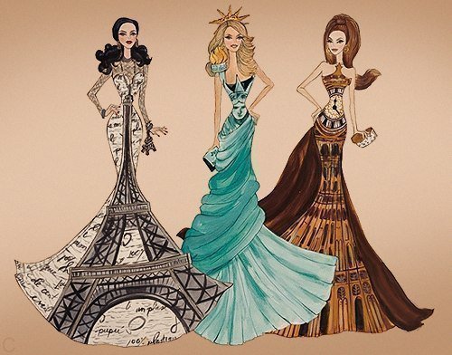 девушки разных стран - платье, страна, девушка - оригинал