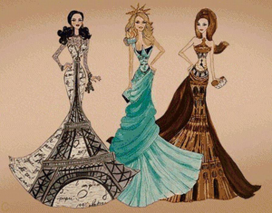 девушки разных стран - страна, платье, девушка - предпросмотр