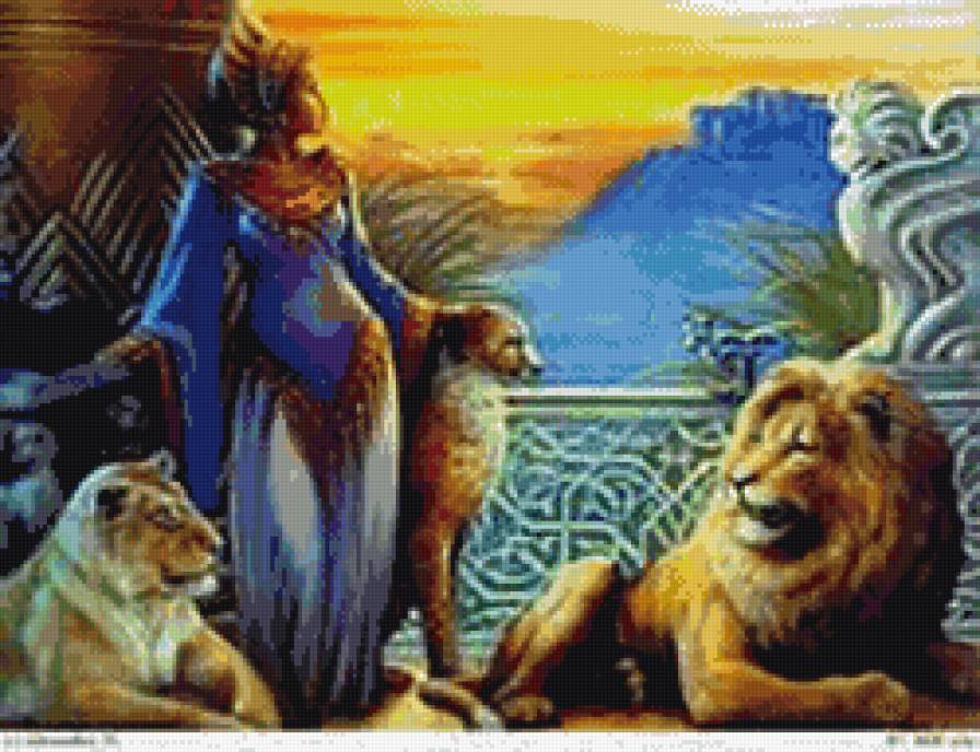 Клеопатра - царица, львы, клеопатра - предпросмотр