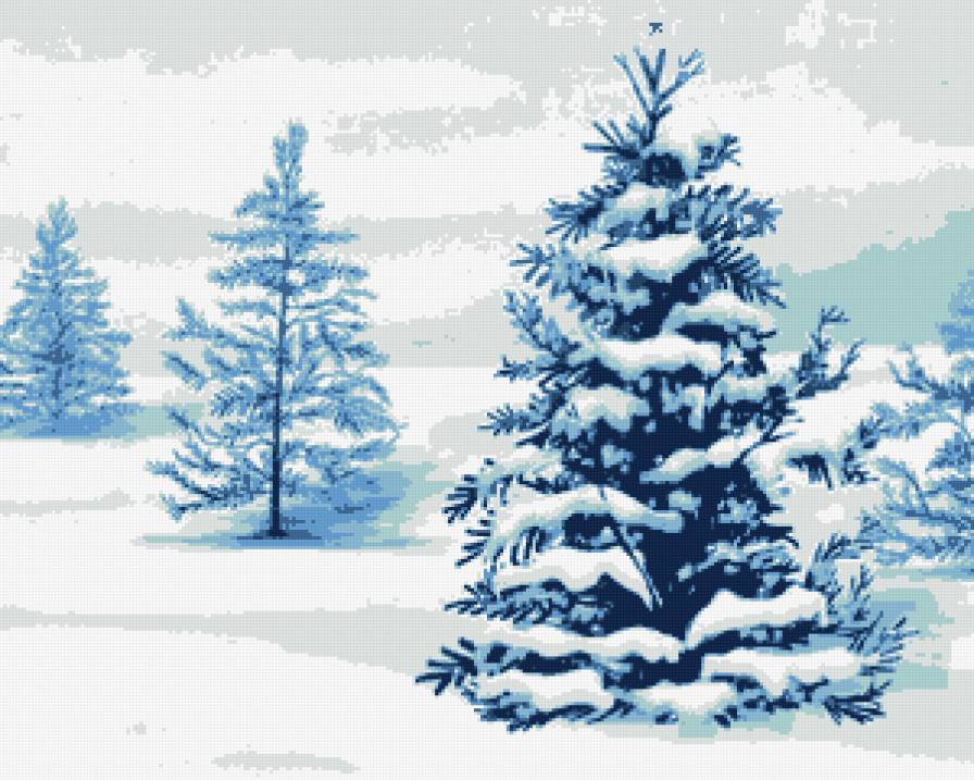 зимний лес - ель, снег, зима, лес - предпросмотр