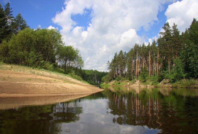 летний пейзаж - река, пейзаж, природа. лето - оригинал