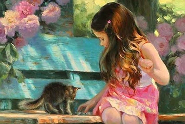 Девочка в саду - девочка - оригинал