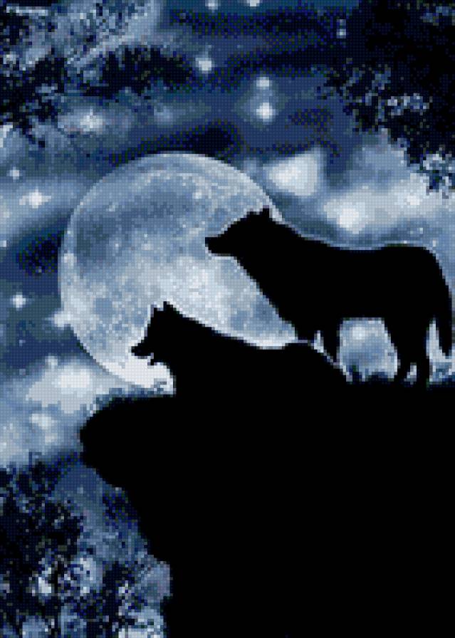 волки монохром - предпросмотр