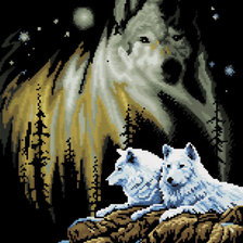 Оригинал схемы вышивки «волки» (№897128)