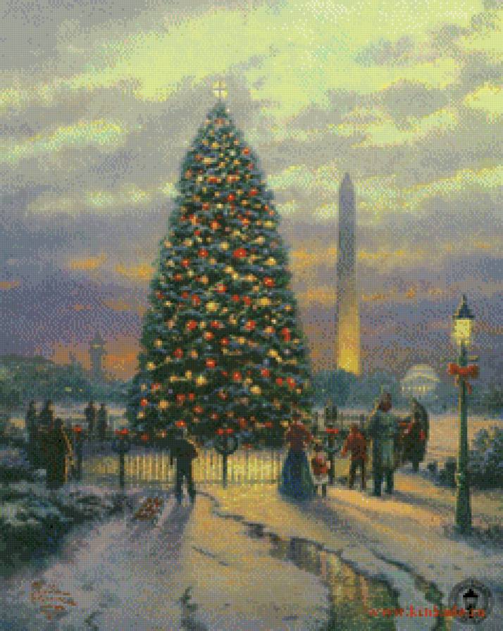 рождественская ель - ель, зима, люди, рождество, новый год, город - предпросмотр