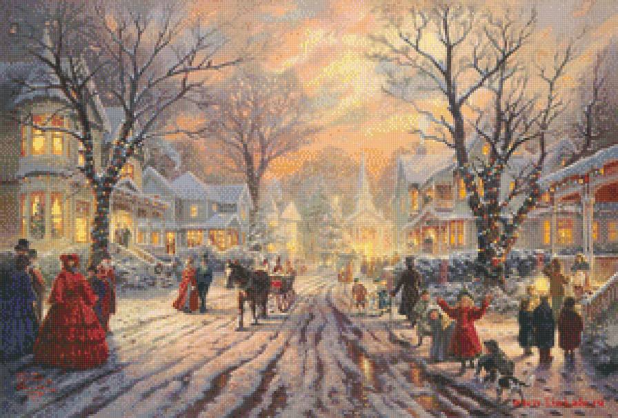 жизнь в ожидании чуда - новый год, город, люди, снег, рождество, лошадь - предпросмотр