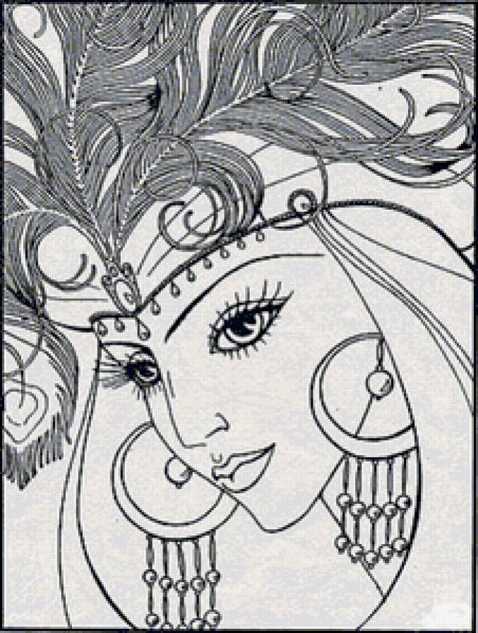 восточная принцесса - монохром - предпросмотр